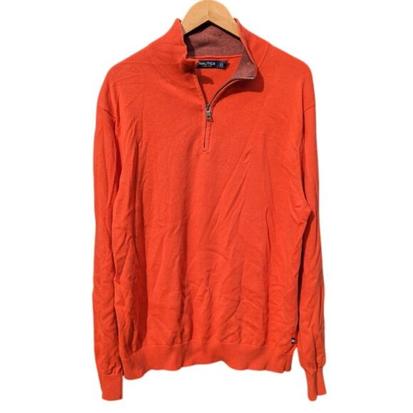 Preppy orange Nautica pull over shacket fall warm outerwear fishing golf XL - Picture 1 of 5